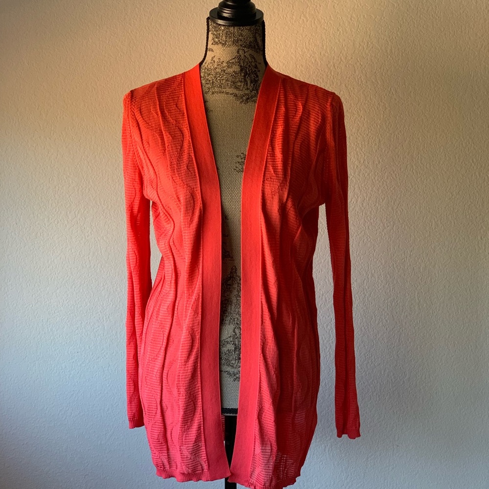 M Missoni Orange Wave Fine Knit Cardigan